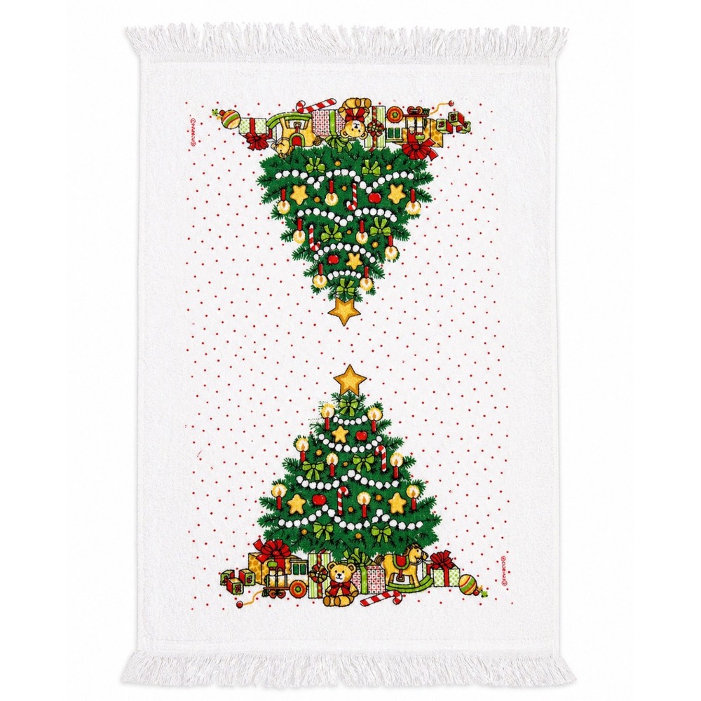 NEW VTG‎ Cannon Christmas Tree Towel Made in USA Franco Kitchen Farmhouse Decor